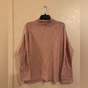 Eileen Fisher Organic Cotton Linen Slub Funnel Neck Box-Top sz LP